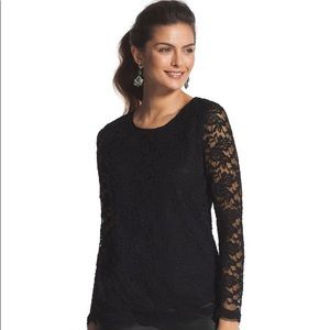 Chico’s Scalloped-Hem Lace Top